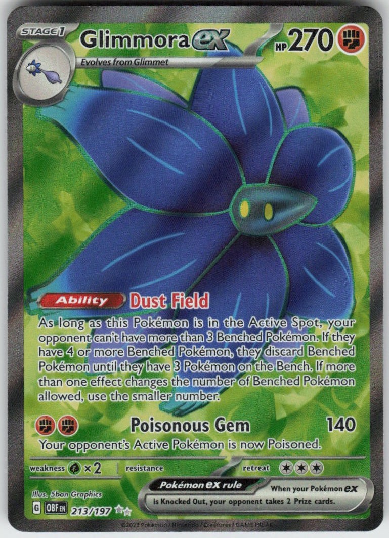 Glimmora ex 213/197 Ultra Rare Obsidian Flames Near Mint