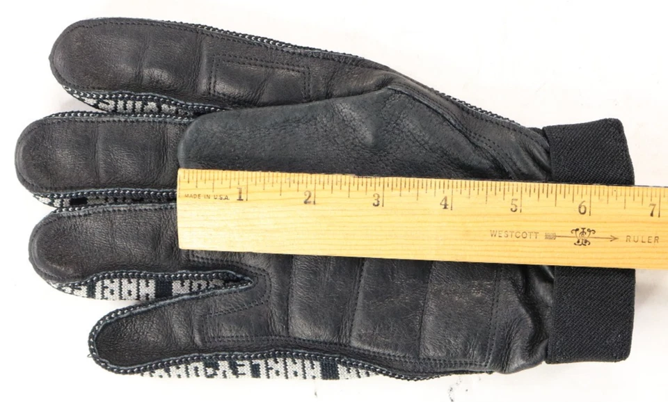 男士哈雷戴维森手套 2XL 黑色皮革织物条盾牌轻薄钩 — 第 4/4 张图片