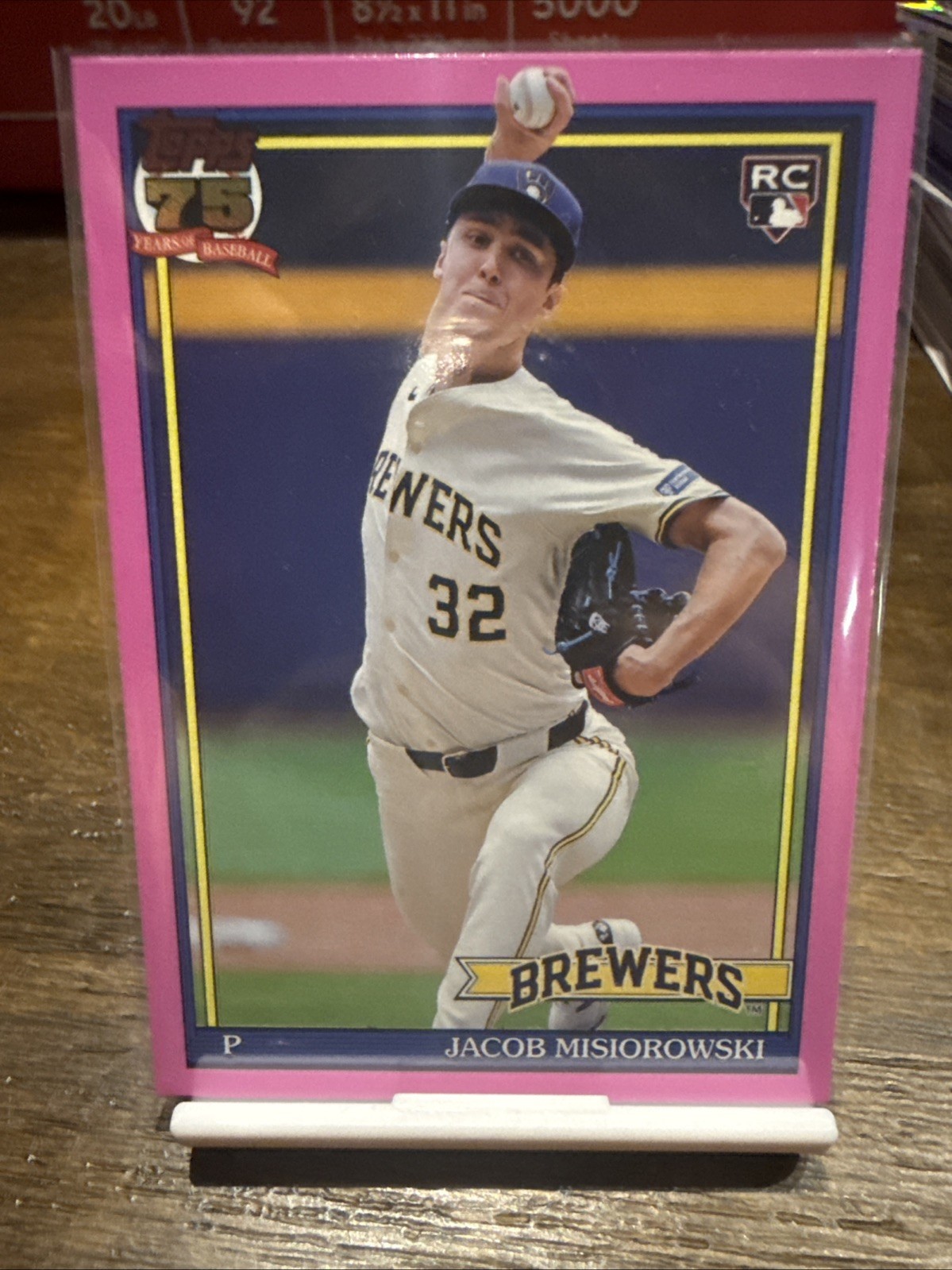 2026 Topps Series 1 Jacob Misiorowski 1991 Pink RC SP #T91-74