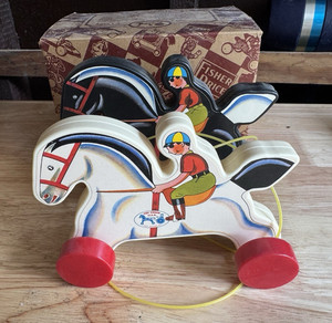Fisher-Price 1990 Prancing Horse Pull Toy w/ Original Box MPN 6590