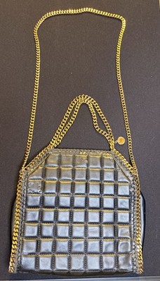 stella mccartney Gold Color Chain Hand Bag ( Black )