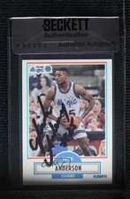 BAS 1990-91 Fleer Nick Anderson #132 Authentic Auto ow6