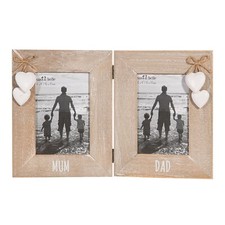 Sass & Belle Mum Dad Couples Double Photo Frame Folding Gift 6x4 inches 15x10 cm