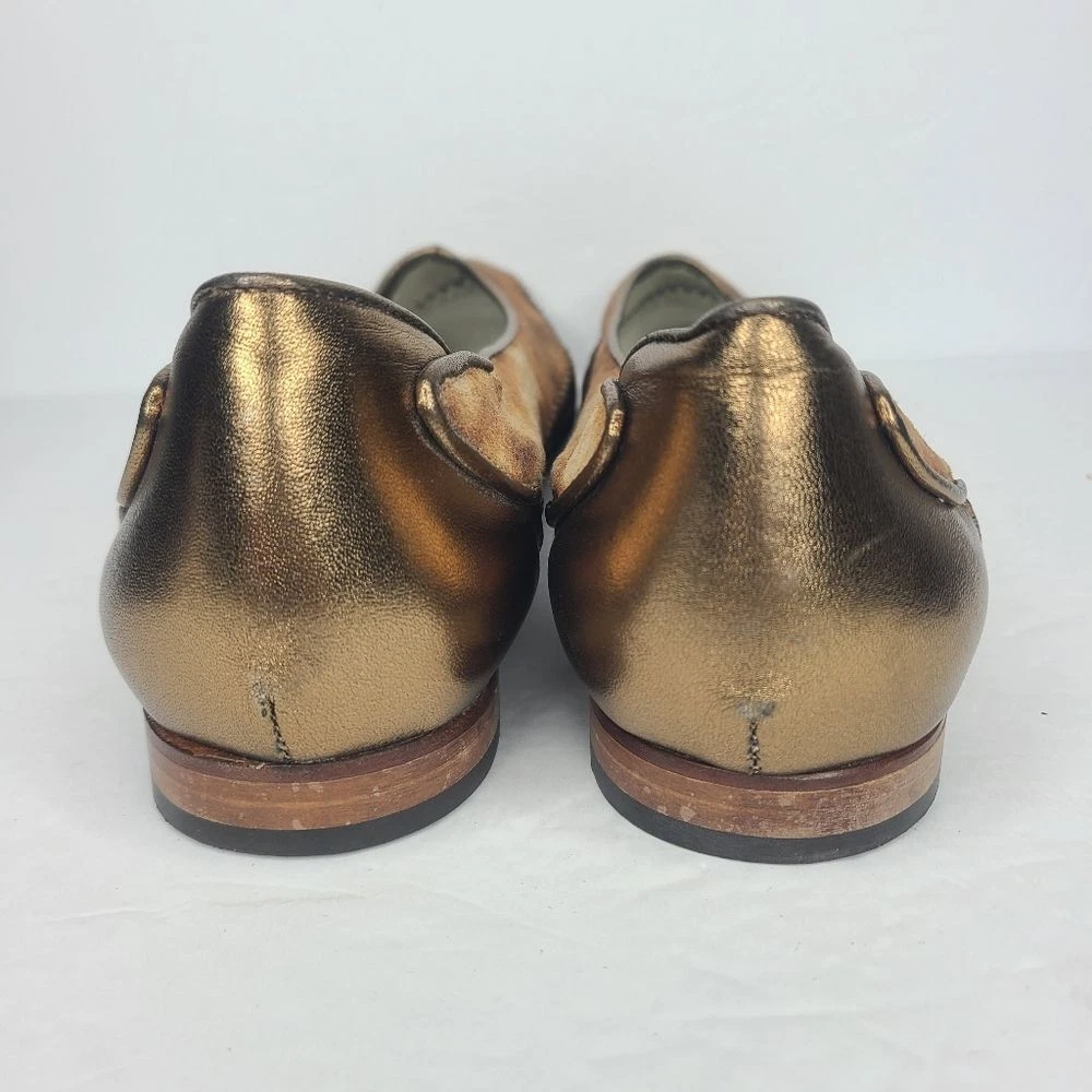 Ballerine Bottega Veneta bicolore dettaglio punto bronzo marrone taglia 43 5