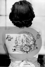 Vintage Tattoo Image 14 x 11" Photo Print