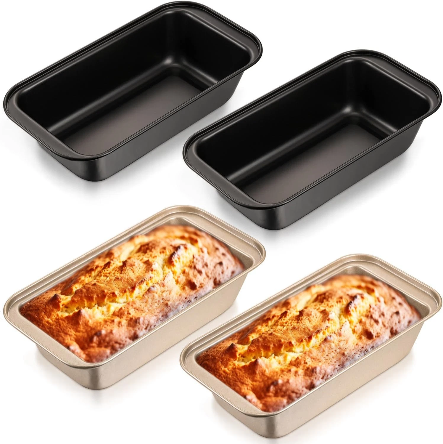 4 Pieces Nonstick Bread Pan Loaf Pan 8.5 X 4.5 Inch Carbon Steel Kitchen Baking