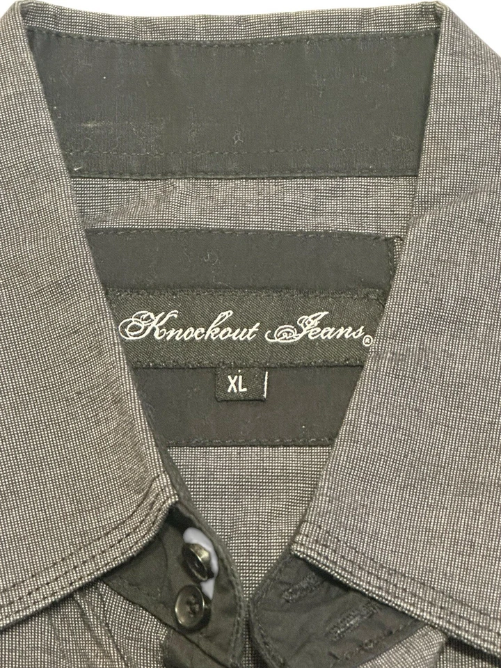 Men's Shirt Long Sleeve Button-Up ,100% Cotton grey by Knockout 1650 - Image 3 of 3