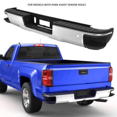 Chrome Rear Bumper Assembly For 2014-2018 Chevy Silverado & GMC Sierra 1500 W/ Sensors-1033718