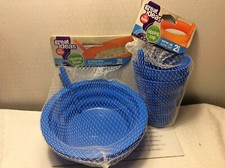 KIDS SIPPING CUPS  SIPPING BOWLS SET OF 4 PIECES New in bag w/tag ROYAL BLUE