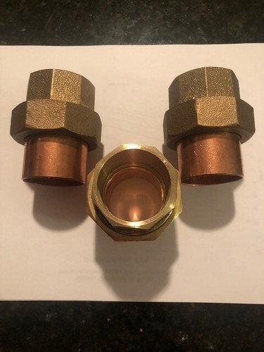 Union Coupling Copper 1 5/8'' Refrigeration ACR C x 1-5/8 1 5/8 HVAC Brass Pipe