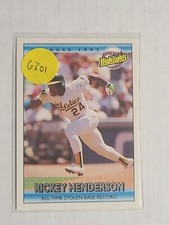 1992 Donruss Baseball Card #215 Rickey Henderson HIGHLIGHTS All-Time Stolen Base