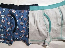 New 2 Boys Cat  Jack Boxer Briefs   Size S Gray  Sports Blue 100 Cotton