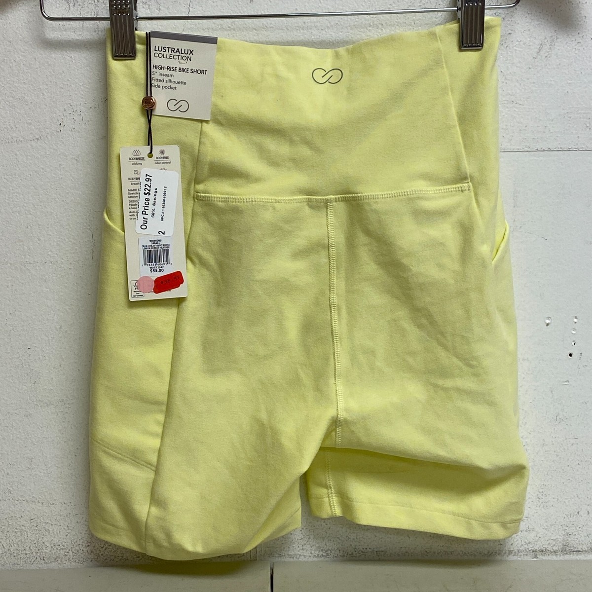 にゃあ CALIA Womens Lustra Lux High Rise 5in Bike Shorts Lemon Sorbet