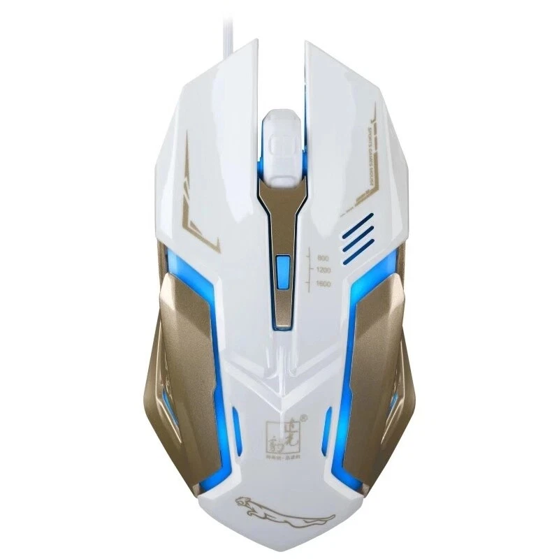 Gaming Mouse 4 Button USB Wired LED Breathing Fire Button 1600 DPI Laptop PC - Image 2 of 4