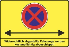 Parkverbot Halteverbot mit Pfeil &ndash; Alu PVC Schild Klebeschild 3 Gr&ouml;&szlig;en