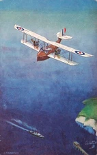 Early Aviation Twin Engine Bat Boat Airplane Tucks Series II Card 3144 Postcard