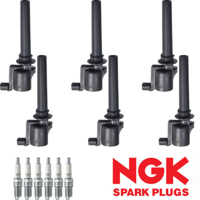 6 Ignition Coil & NGK Spark Plug Set For Mazda Tribute Ford Escape 3.0L V6 FD502