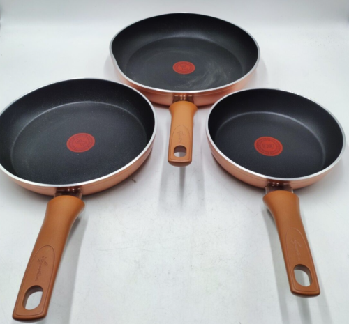 Produit de série B Lagostina Ramata lot de 3 casseroles effet cuivre extérieur aluminium noir - Photo 1/10