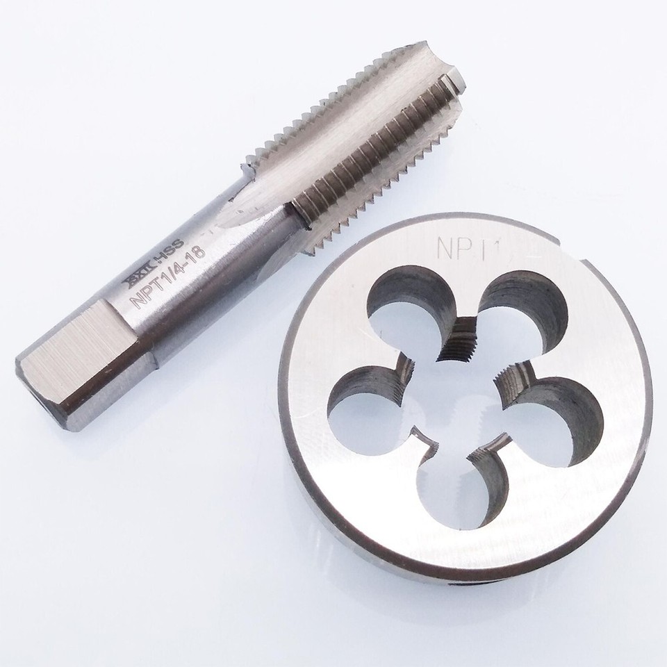 High Performance HSS 1/4 18 NPT Tap and Die Set for Efficient Thread