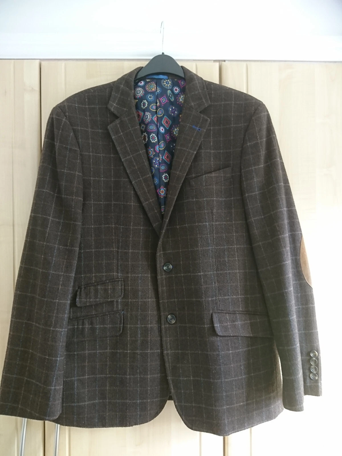 HARVEY&JONES BRITISH HERITAGE CHECK WOOL BLEND MENS TAILORED FIT BLAZER JACKET.
