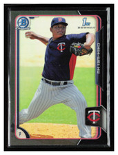 2015 Bowman Chrome Prospects Asia Black Ref #BCP112 Chih-Wei Hu