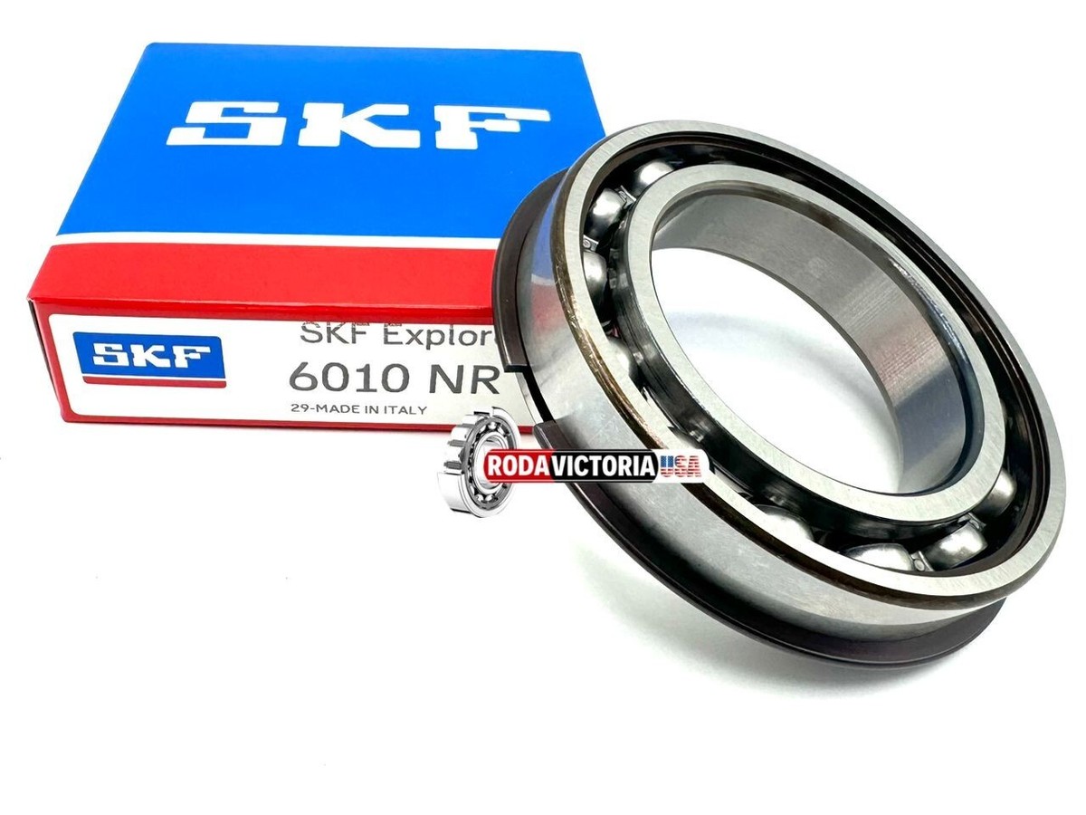 SKF 6010 NR BALL BEARING, OPEN TYPE, NO SEALS + SNAP RING 50x80x16