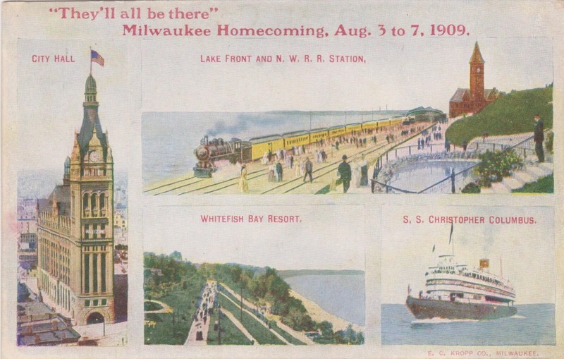 Milwaukee Antique 1909,  "Homecoming" Postcard.  Unposted