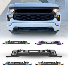 Central Mid-width Stubby Front Bumper For 2022 2023 2025 Chevy Silverado 1500 