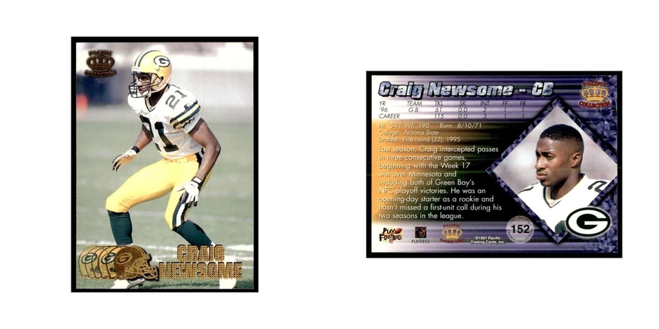 Craig Newsome 1997 Pacific #152 Football Cards Football Card NM - Image 3 of 3