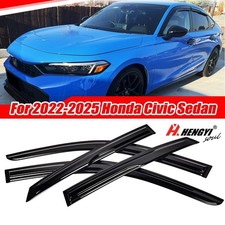 For 22-26 Honda Civic Sedan Window Visor Wind Deflector Jdm 3d Wavy Mugen Style For 22-26 Honda Civic Sedan Window Visor Wind Deflector Jdm 3d Wavy Mugen Style