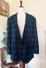 Mens Pendleton Green Plaid Tartan Blazer 100 Pure Virgin Wool sz 42
