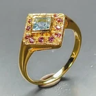 Jewelry gemstone Natural Blue Topaz Ring 925 Sterling Silver Size 6 /R471690