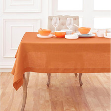 Linen Tablecloth for Rectangle Tables 60 X 144 Inch - Classic Hemstitch 100 Pur