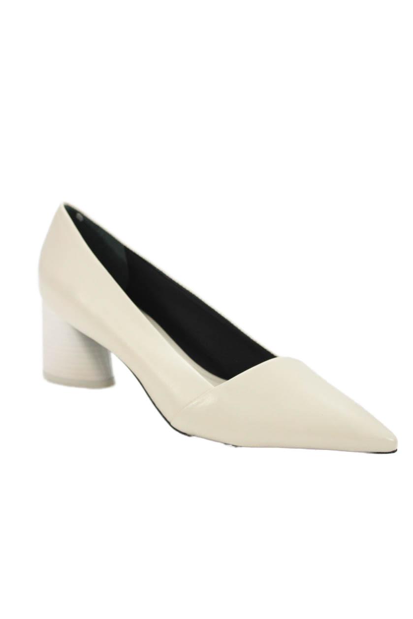 Mercedes Castillo Womens Leather Pointed Toe Kioko Pumps Off White Size 9.5