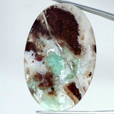 47.50Cts 100 Natural Aqua Chalcedony Oval Cabochon Gemstone 28X43X5MM
