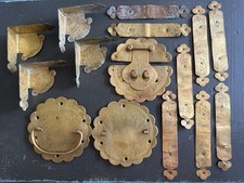 Vintage Scallop Solid Brass Corner Protector Decorative Latch Pull Ornate Trim