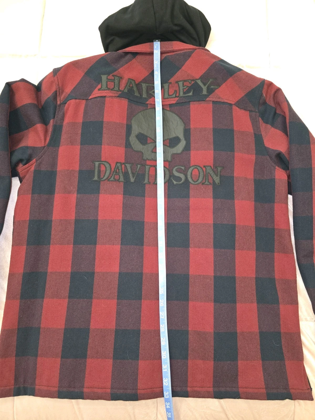 Harley Davidson Onwards Hooded Shirt Jacket Mens Flannel Lined Shacket XL image 5