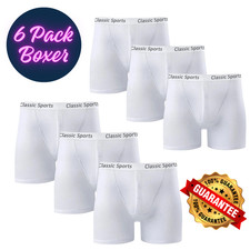 Classic White Boxer Shorts Cotton Rich Mens Boxers Underwear Briefs Comfort Fit