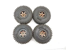 4x Proline Hyrax 1.9" Crawler Tires on 12mm Hex Metal Beadlock Wheels 3D Inserts