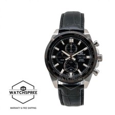 Reloj Casio Edifice Cronógrafo Correa Cuero Negro EFR574BL-1A EFR-574BL-1A