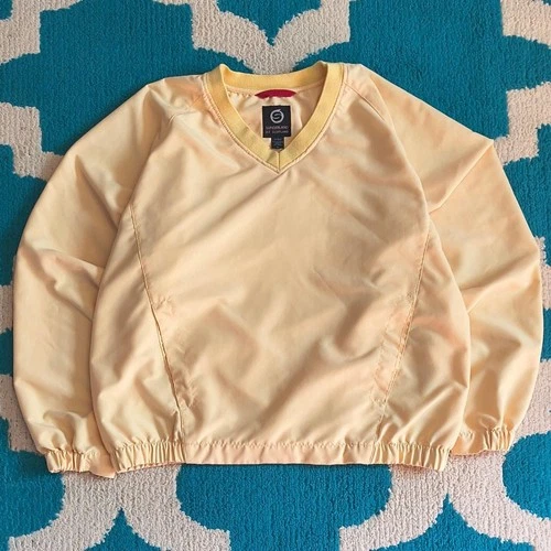 Vintage Y2K Sunderland Of Scotland Pale Pastel Yellow Pullover Windbreaker Sz L - product listing photo