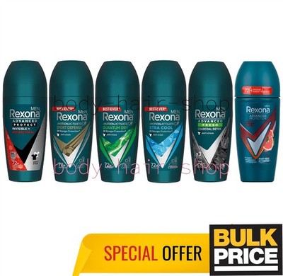 Rexona Men Mixed Lot Roll-On Deodorant Max Protection Cooling Scent 6 x 45ml