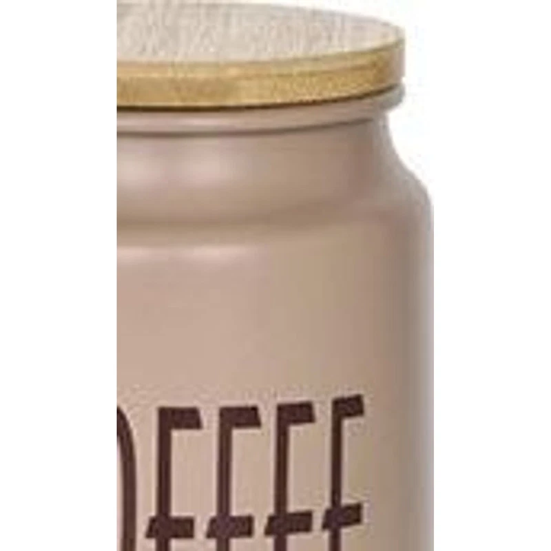Barattolo Caffè BRANDANI Tortora Metallo Tappo Bamboo 15cm Contenitore Cucina, fotografia 6 di 9