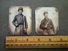 PAIR OF CIVIL WAR SOLDIER REPRODUCTION TINTYPE 9TH ISSUE FERROTYPE PHOTOGRAPH