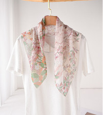 100 Silk Mulberry Scarf Square Shawl floral Print 65X65cm Neckerchief Wrap