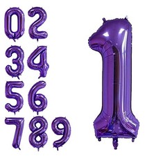 40 Inch Jumbo Purple Number 1 Balloon Giant Balloons Prom Balloons Helium Foi...