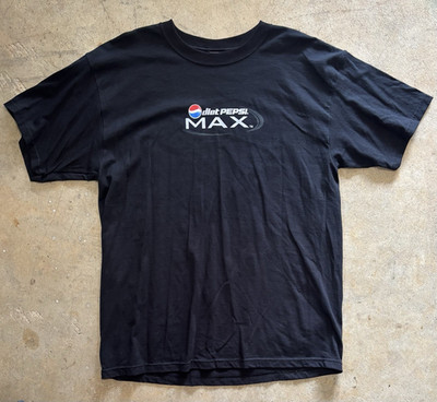 Vintage Y2K Diet Pepsi Max Promo Graphic Print Black Anvil T Shirt Men s XL