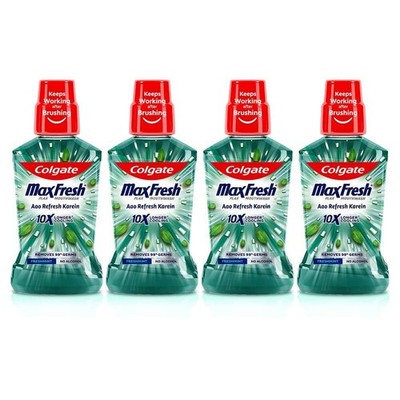 Colgate Maxfresh Plax Antibacterial Mouthwash  250ml (Fresh Mint) (Pack of 4)