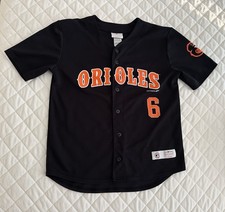 Baltimore Orioles Baseball Jersey Schoop #6 Youth XL/Men's Small Black Button-Up