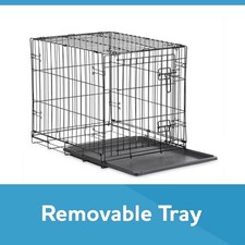 Vibrant Life Foldable 22" Wire Crate for Dogs with Divider and Leak-Proof Tray